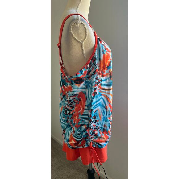NWOT Summer Hawaiian Tropical Print Beach Tankini  Skort Bathing Swimsuit 4XL - Picture 3 of 13